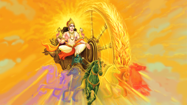 The chariot of the sun-god has only one wheel, which is known as Saṁvatsara