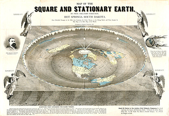 The stationary earth from 1893 published by Orlando Ferguson