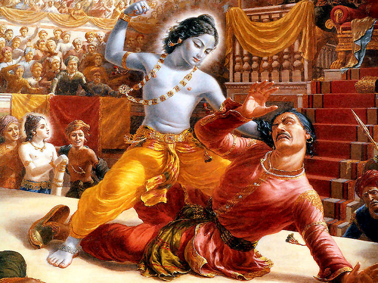 Krishna is killing Kamsa